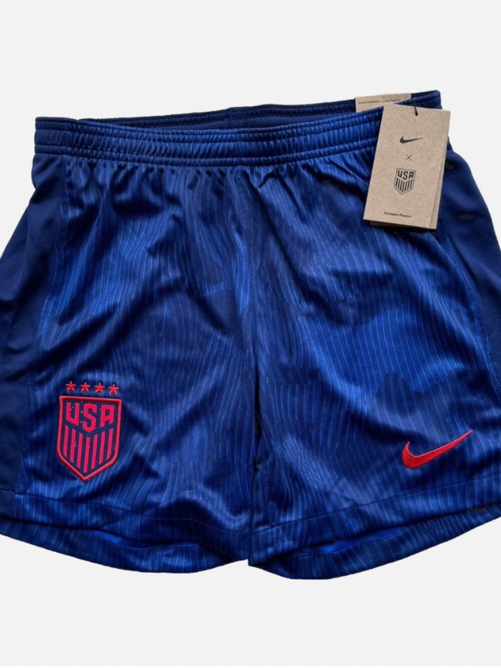 Nike Womens Team USA USWNT Stadium Away Soccer Training Shorts Sz M Blue 2022-23